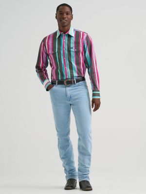 Vintage-Inspired Brushpopper Western Snap Workshirt in Desert Dusk