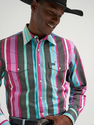 Vintage-Inspired Brushpopper Western Snap Workshirt in Desert Dusk alternative view 5