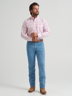 Men's Wrangler Bucking Cancer Button Down Shirt
