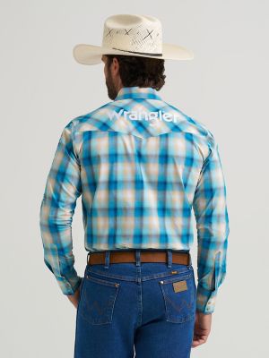Men's Wrangler&reg; Logo Long Sleeve Western Snap Shirt 