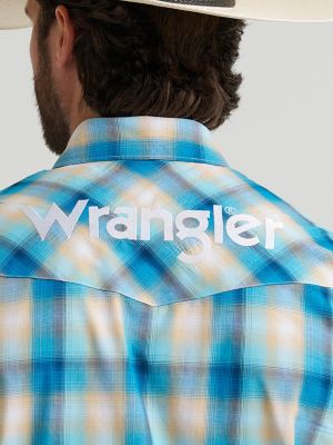 Men's Wrangler&reg; Logo Long Sleeve Western Snap Shirt 