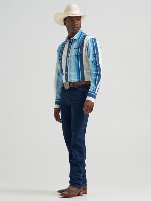 Men's Wrangler&reg; Logo Long Sleeve Striped Shirt