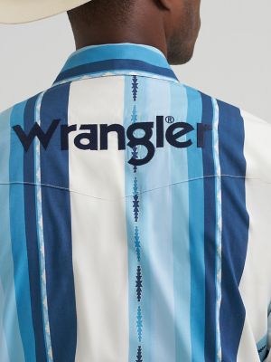 Men's Wrangler&reg; Logo Long Sleeve Striped Shirt