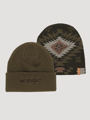 Men’s Southwestern/Solid Beanie (2-Pack)