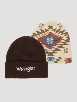 Men’s Southwestern/Solid Beanie (2-Pack)