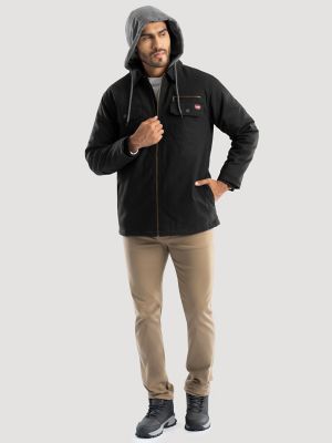 Men's Hooded Workwear Quilted Lined Shirt Jacket