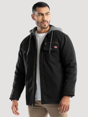 Men's Hooded Workwear Quilted Lined Shirt Jacket