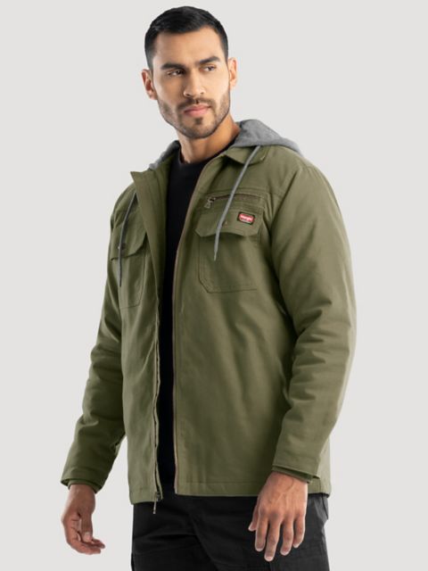 Мужские куртки Wrangler Men's Hooded Workwear Quilted Lined Shirt Jacket