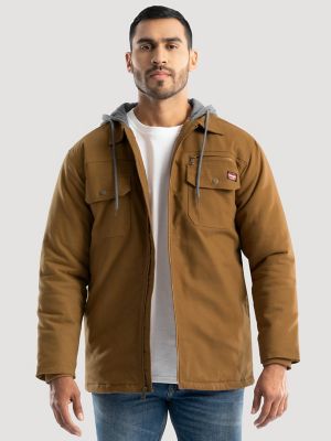 ジャケット・アウター Tough Twill Error Fit Over Parka Men's Hooded Workwear Quilted Lined Shirt Jacket | NEW | Wrangler®