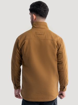 Mens Workwear Faux Shearling Lined Jacket:Rubber Brown:M alternative view 3