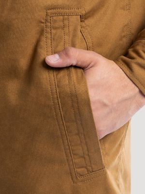 Mens Workwear Faux Shearling Lined Jacket:Rubber Brown:M alternative view 7