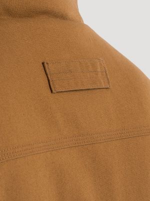 Mens Workwear Faux Shearling Lined Jacket:Rubber Brown:M alternative view 8
