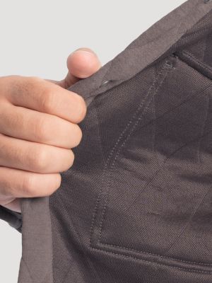 Men's Workwear Diamond Quilted Shacket in Grey