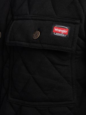 Men's Workwear Diamond Quilted Shacket in Black