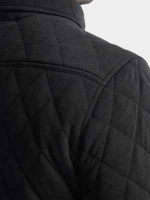 Men's Workwear Diamond Quilted Shacket in Black