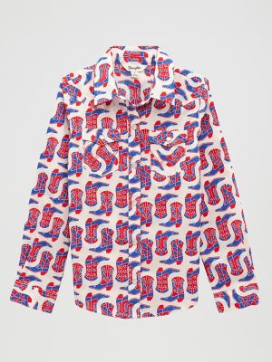 Girl's Cowgirl Boots Western Snap Shirt