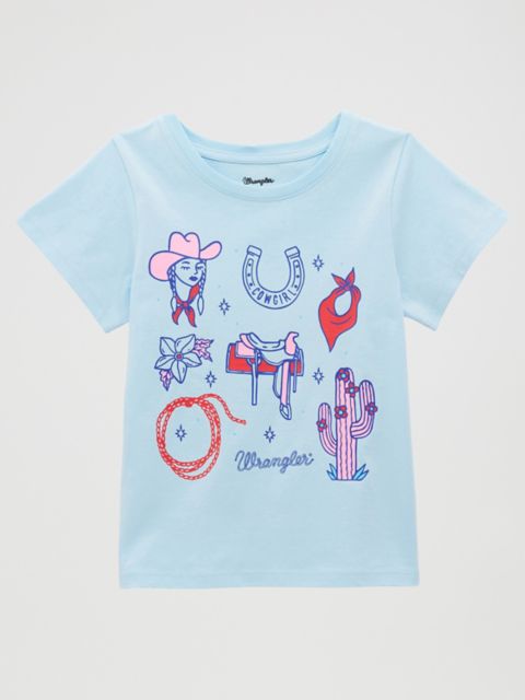 Детские футболки Wrangler Girl's Cowgirl Icons Graphic Tee