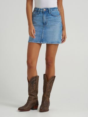 Womens Retro Bailey Denim Skirt:Mikayla:24 alternative view 3