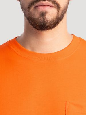 Men's Workwear Pocket T-Shirt in Orange