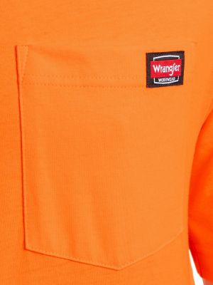 Men's Workwear Pocket T-Shirt in Orange