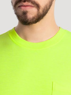 Men's Workwear Pocket T-Shirt in Yellow alternative view 3