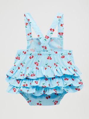 Baby Girl's Western Printed Ruffle Bodysuit