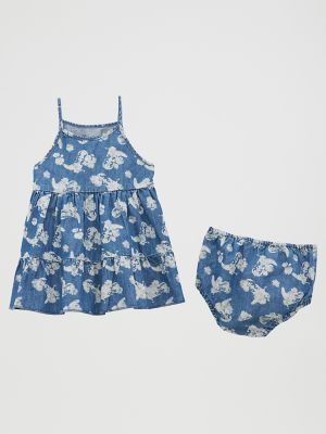 Little Girl's Printed Denim Tiered Dress