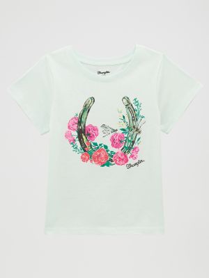 Girl's Horseshoe Floral Graphic Tee from Wrangler - $22.99