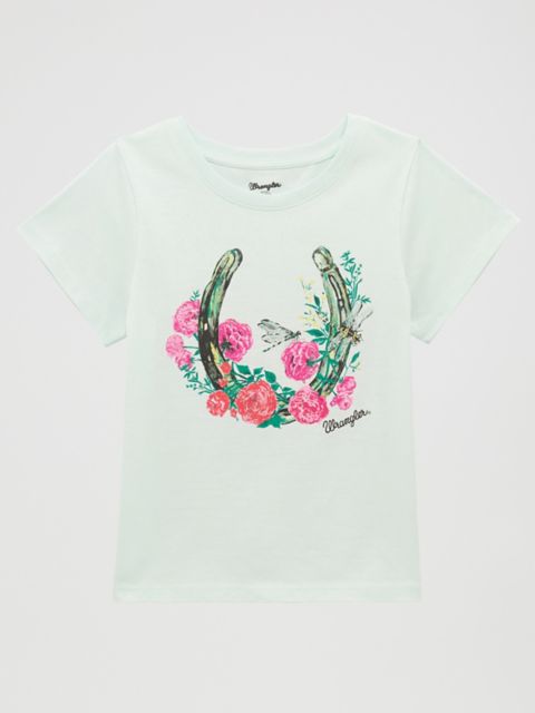Детские футболки Wrangler Girl's Horseshoe Floral Graphic Tee