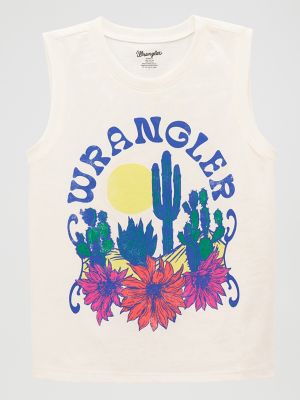 Wrangler Girl's Cacti Florals Graphic Tank