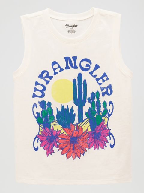 Детские футболки Wrangler Girl's Cacti Florals Graphic Tank