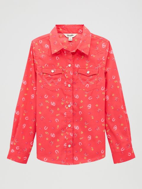 Детские рубашки Wrangler Girl's Floral Western Snap Shirt