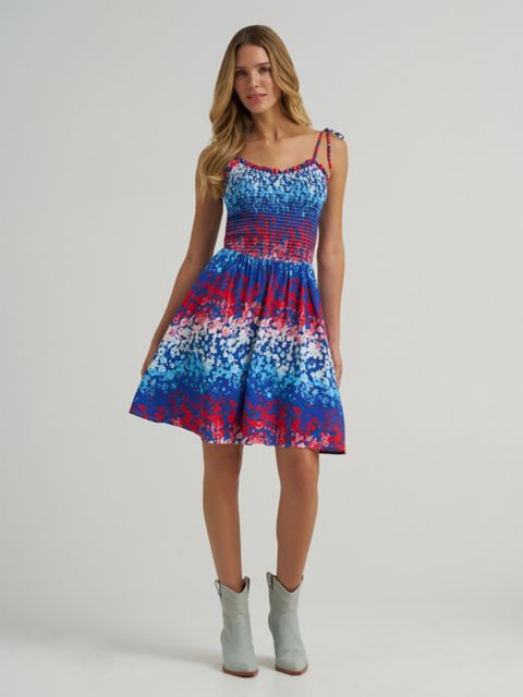 Женские платья Wrangler Women's Tie Americana Smocked Dress