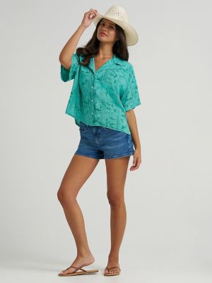 Women's Wrangler Cowgirl Camp Shirt