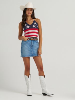 Women's Stars and Stripes Crochet Tank