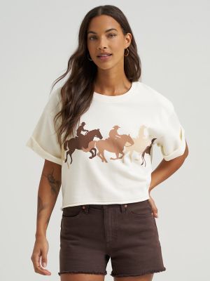 Women's Short Sleeve Crew Sweatshirt