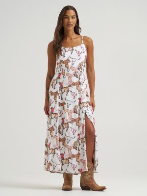 Womens Western Tank Maxi Dress:White:L alternative view