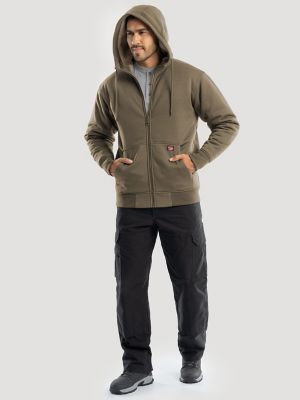 Men's Hooded Workwear Sherpa Lined Zip Sweatshirt