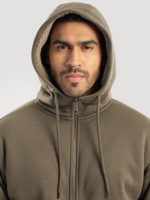 Men's Hooded Workwear Sherpa Lined Zip Sweatshirt