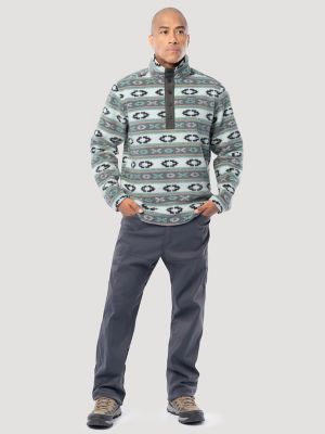 Men's Wrangler ATG&trade; Sherpa Pattern Pullover in Grey alternative view