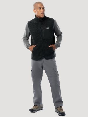 Men's Wrangler ATG&trade; Sherpa Utility Hiking Vest in Black Caviar
