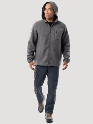 Men's Wrangler ATG&trade; Sherpa Zip Front Jacket in Grey alternative view