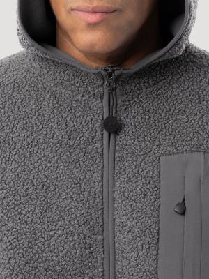 Men's Wrangler ATG&trade; Sherpa Zip Front Jacket in Grey alternative view 5