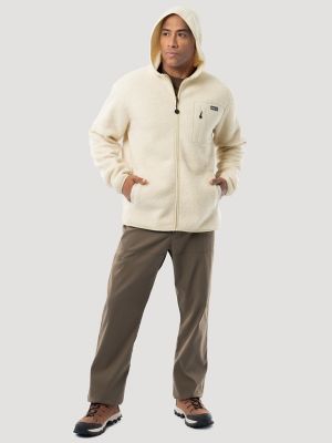 Men's Wrangler ATG&trade; Sherpa Zip Front Jacket in Bone White alternative view