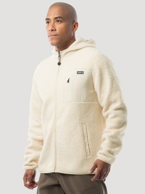 Men's Wrangler ATG&trade; Sherpa Zip Front Jacket in Bone White alternative view 2