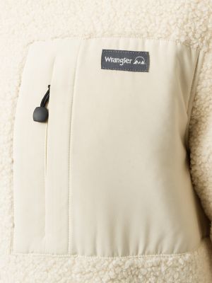 Men's Wrangler ATG&trade; Sherpa Zip Front Jacket in Bone White alternative view 7