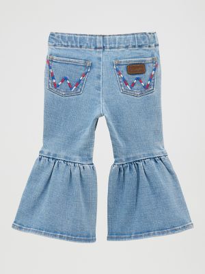 Little Girls Ruffle Leg Flare Jean:Sky:4T alternative view