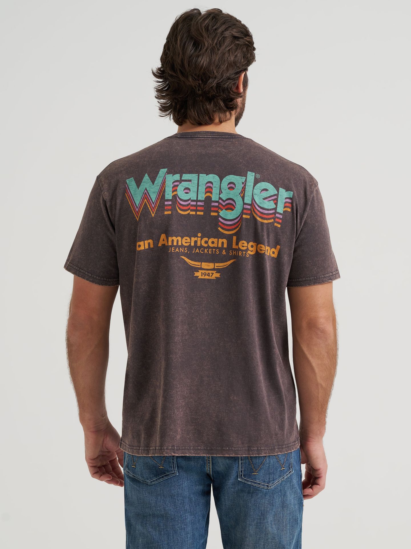Мужская футболка Wrangler American Legend Vintage Fit Back Graphic, цвет: Призрачный варёный — фото 3