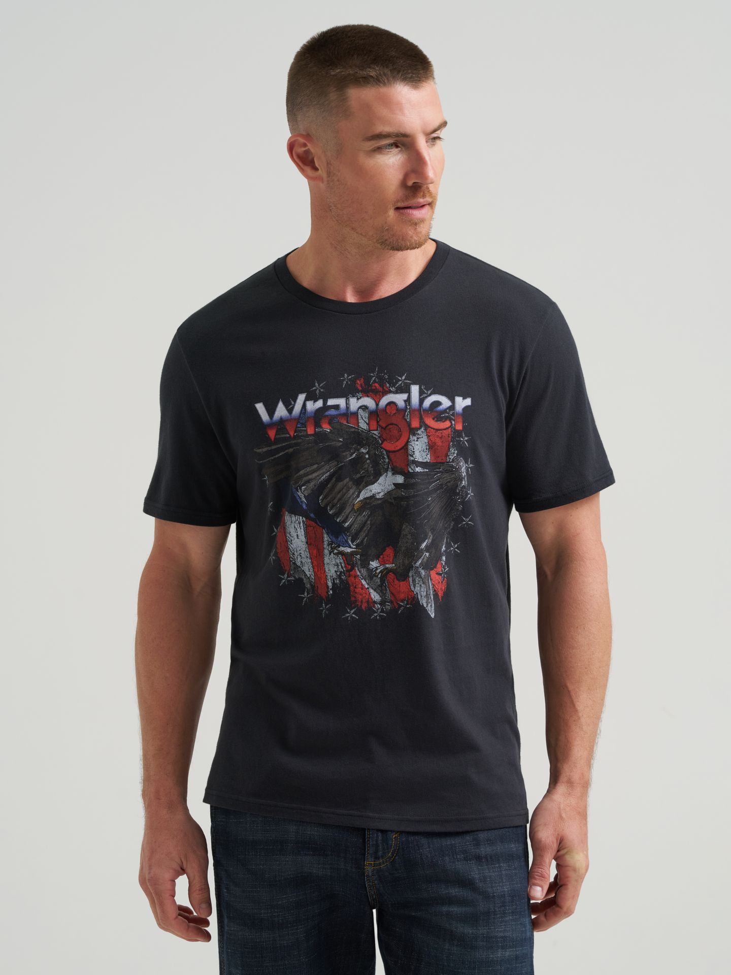 Мужская футболка Wrangler Eagle Landing Graphic, цвет: Угольно-чёрный — фото 2