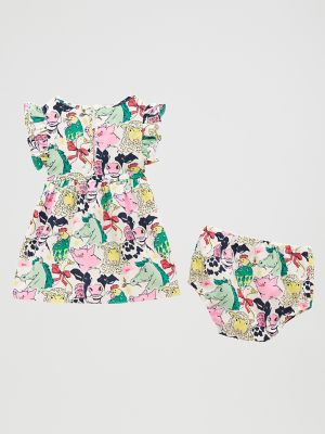 Little Girl's Ruffle Sleeve Print Dress